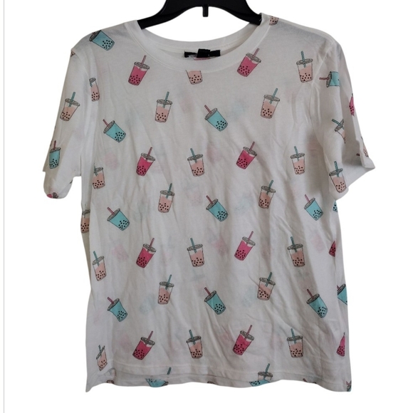 Forever 21 Boba Bubble Tea Graphic T-Shirt Size Large - Picture 1 of 9